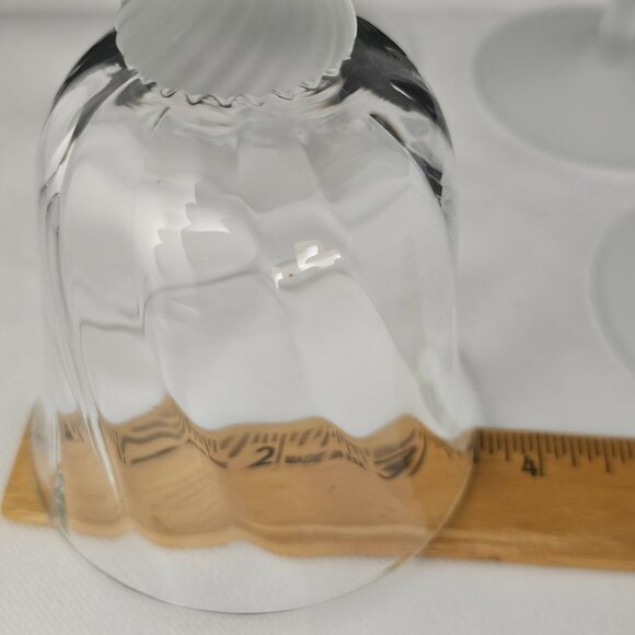 Valerie Frosted Wine Glass 8" set-3 Crystal Clear 8oz optic swirl satin stem - Picture 9 of 9